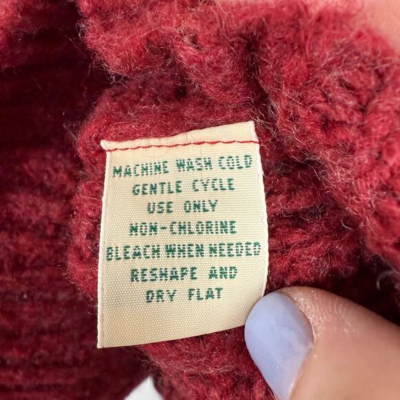 Vintage 90s St John's Bay Women Cable Knit Sweater Large Turtleneck Wool Blend - Picture 5 of 5